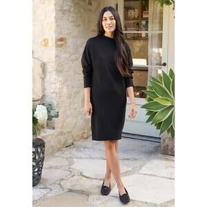 Frank & Eileen Izzie Sweatshirt Dress Funnel Neck Black Size M